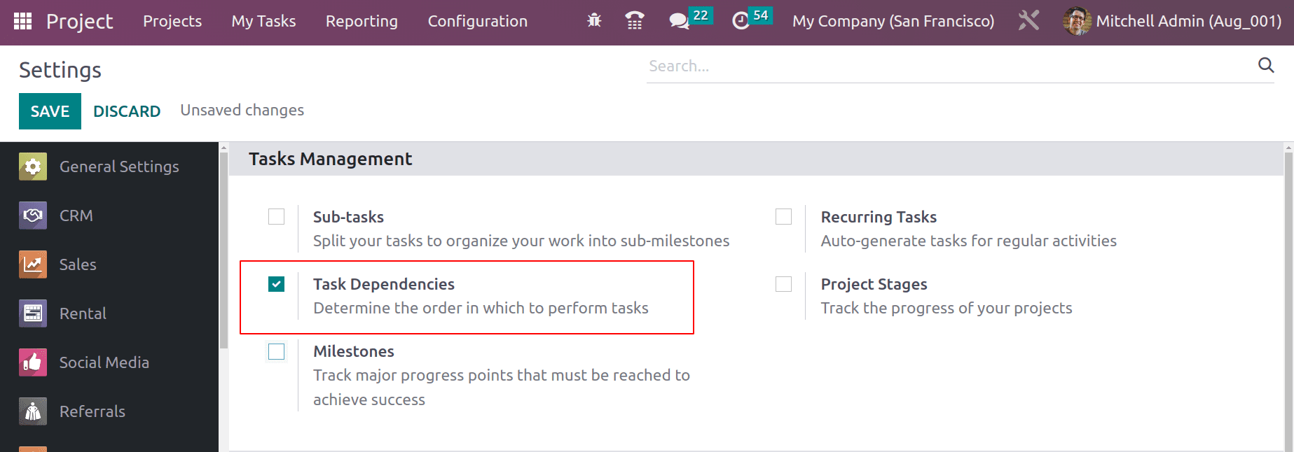 How the Task Dependencies Work in Odoo 16 Project App-cybrosys