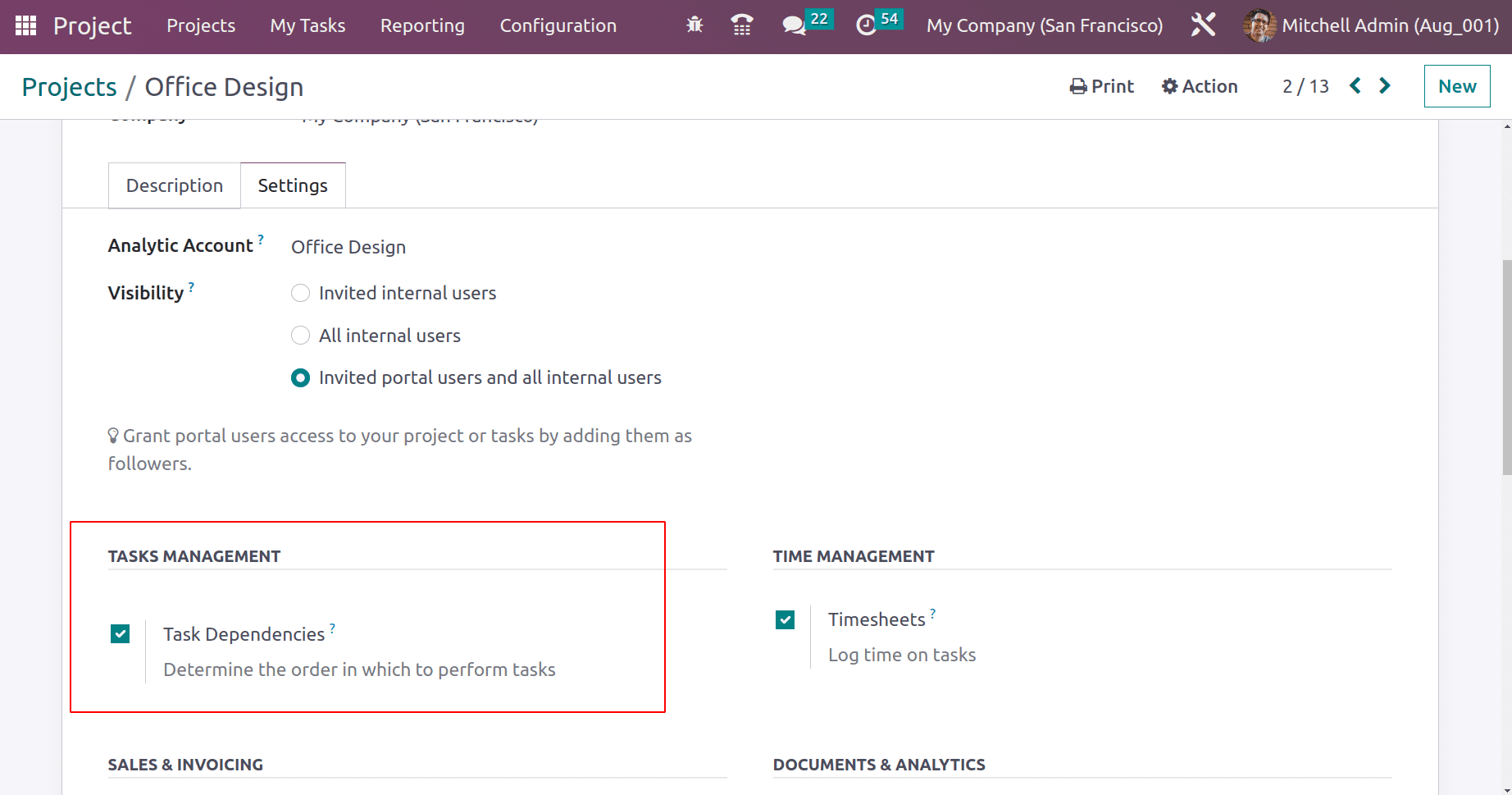 How the Task Dependencies Work in Odoo 16 Project App-cybrosys