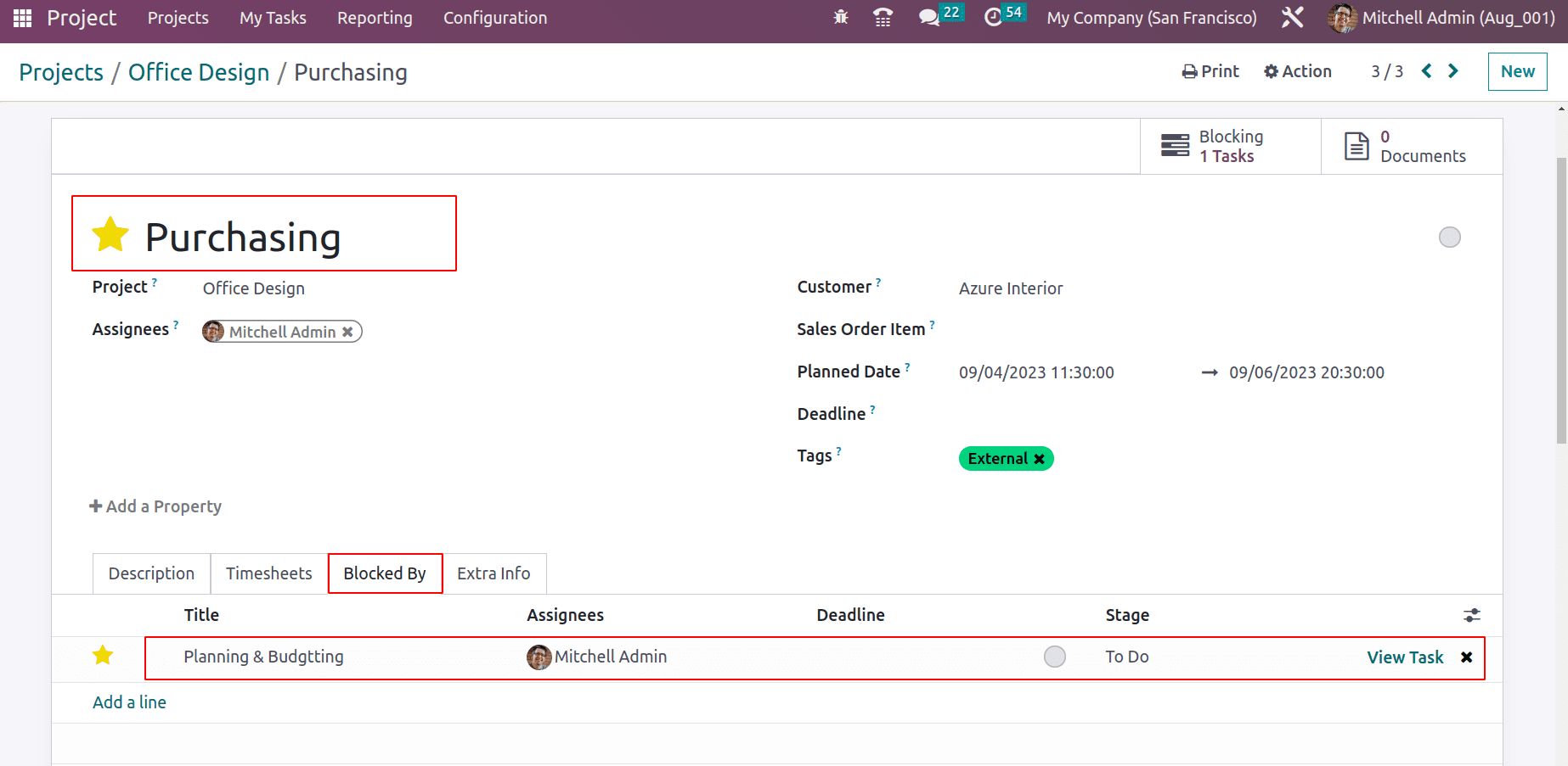 How the Task Dependencies Work in Odoo 16 Project App-cybrosys