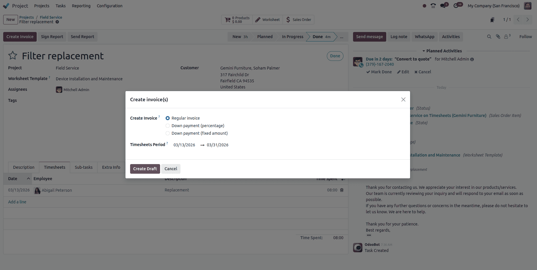 How Timesheets are Validated by a Manager in Odoo 18 Timesheet-cybrosys