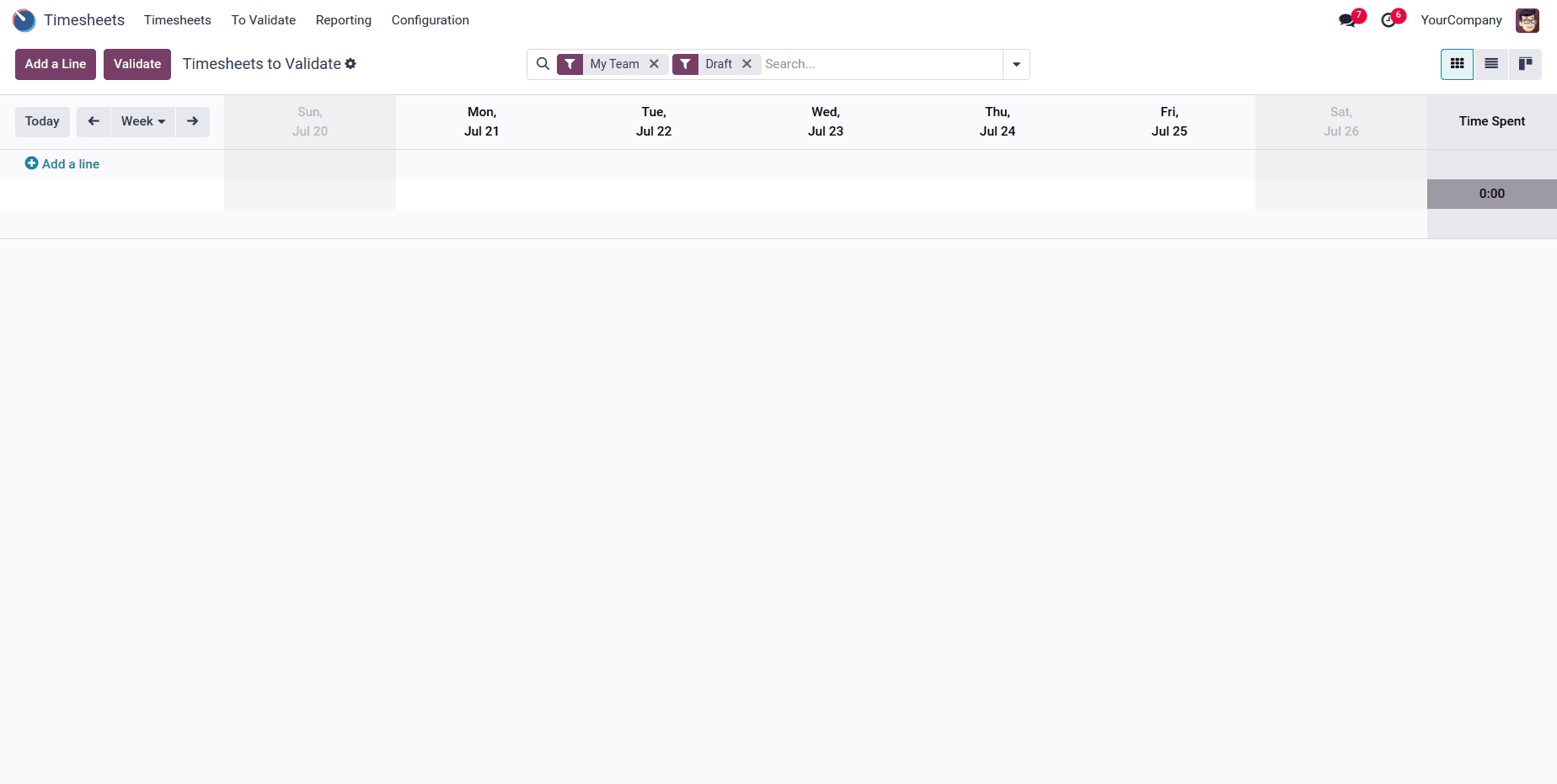 How Timesheets are Validated by a Manager in Odoo 18 Timesheet-cybrosys