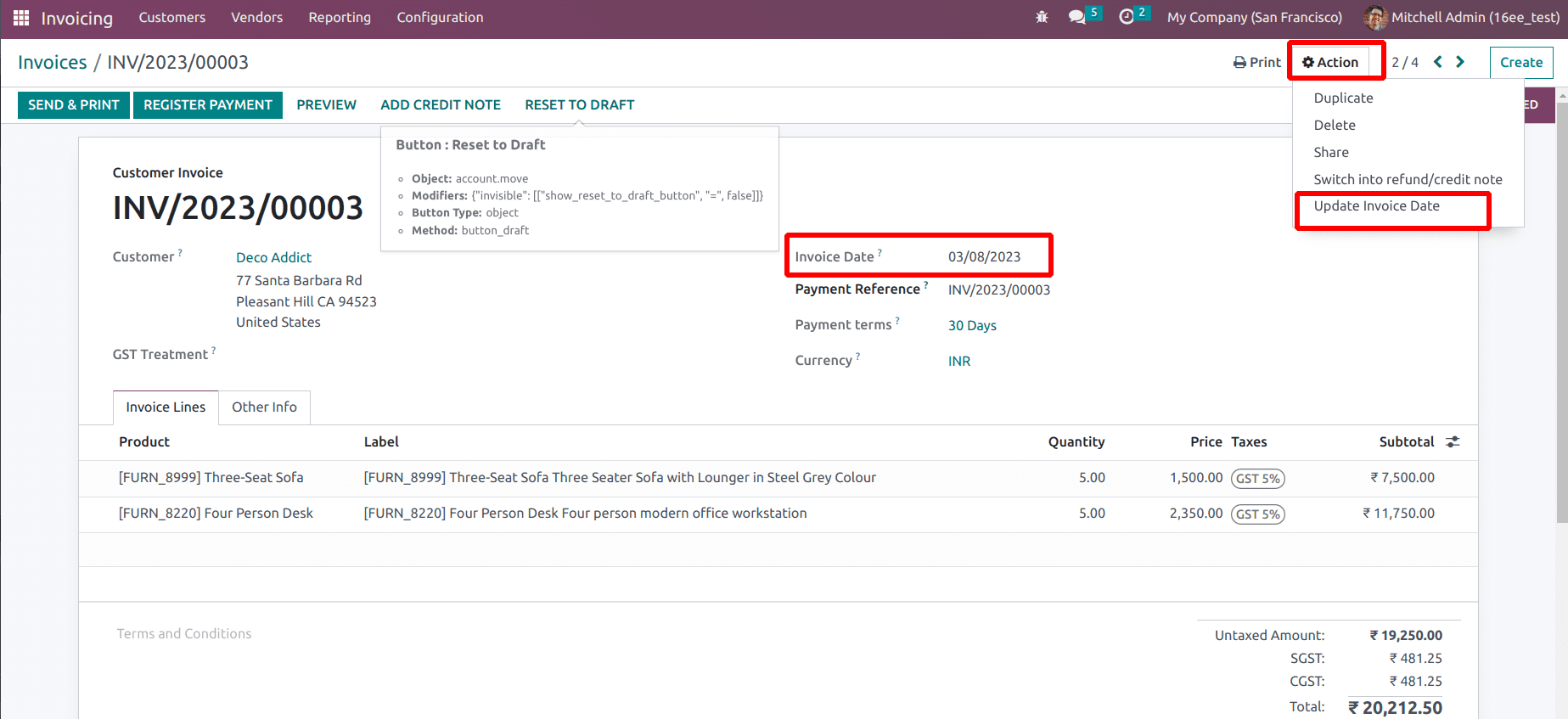 How To Add a Button Inside Action Menu in Odoo 16-cybrosys