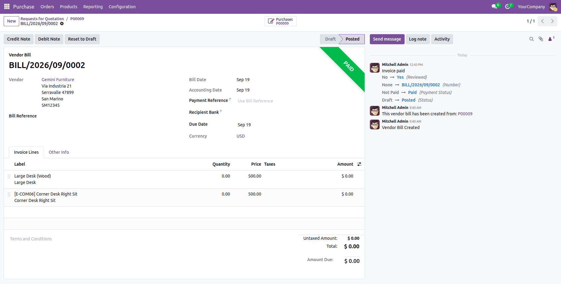 How to Add a Create Bill Button to the Purchase Order Form in Odoo 19-cybrosys