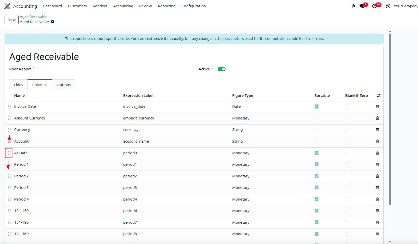 How to Add a Custom Aging Bucket Interval to the Aged Receivable Report in Odoo 19-cybrosys
