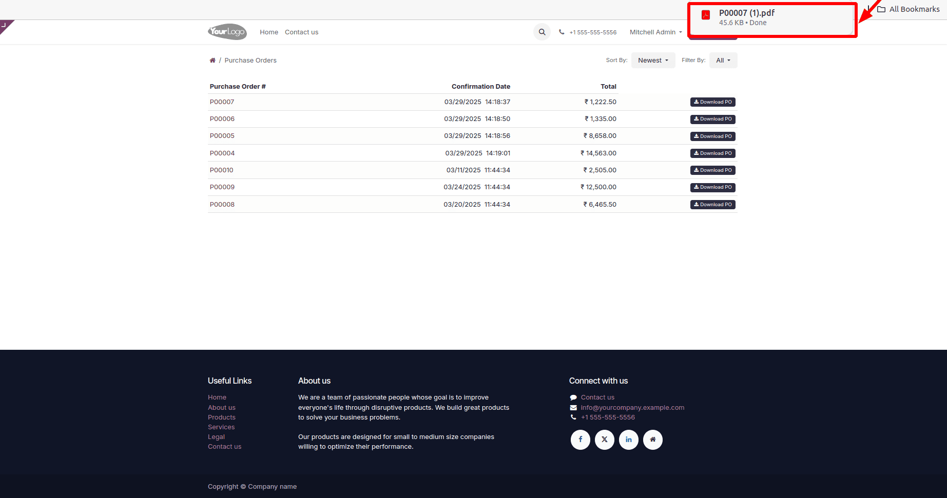 How to Add a PDF Report Download Button to the Odoo 18 Customer Portal-cybrosys