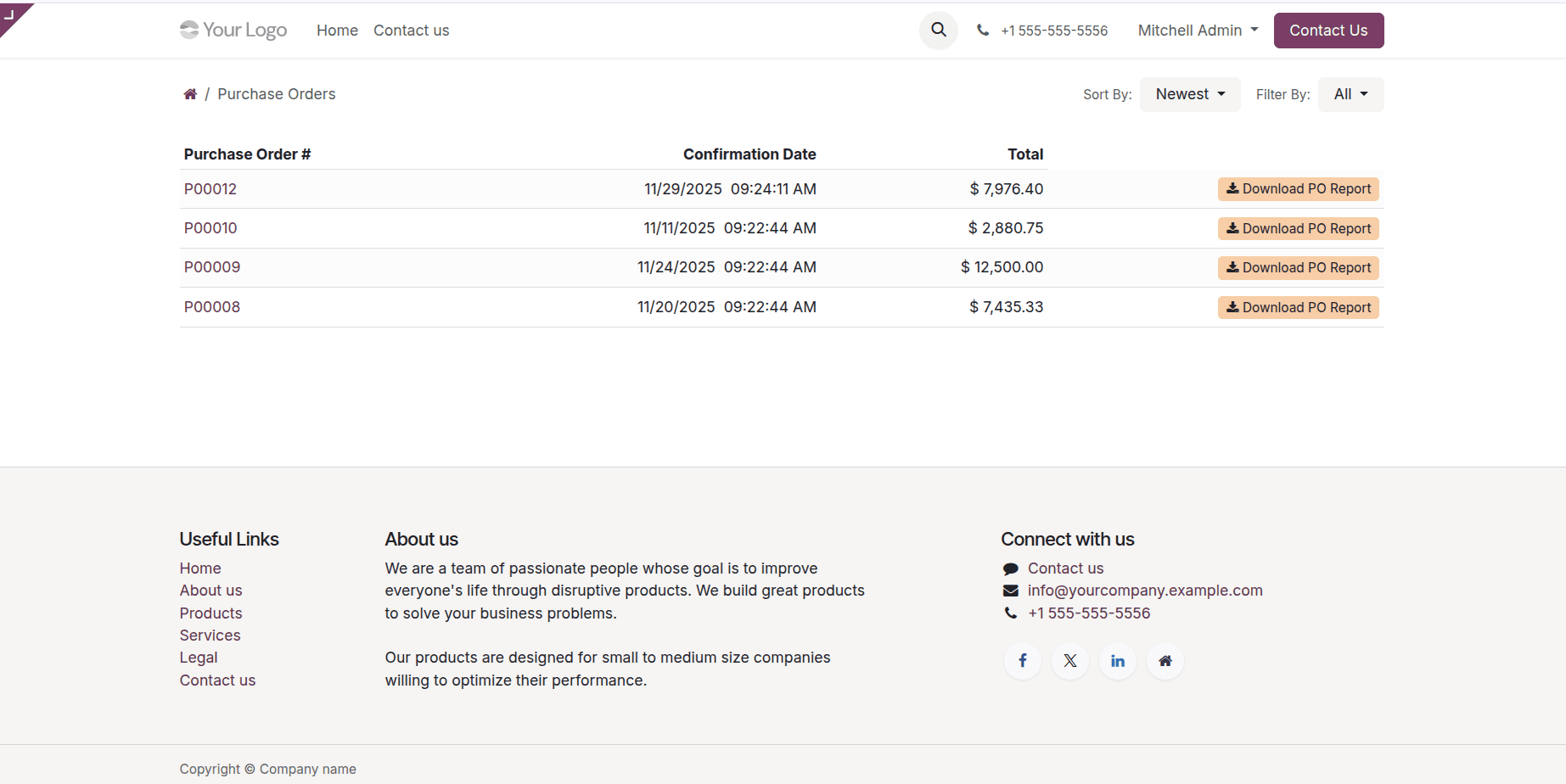 How to Add a PDF Report Download Button to the Odoo 19 Customer Portal-cybrosys