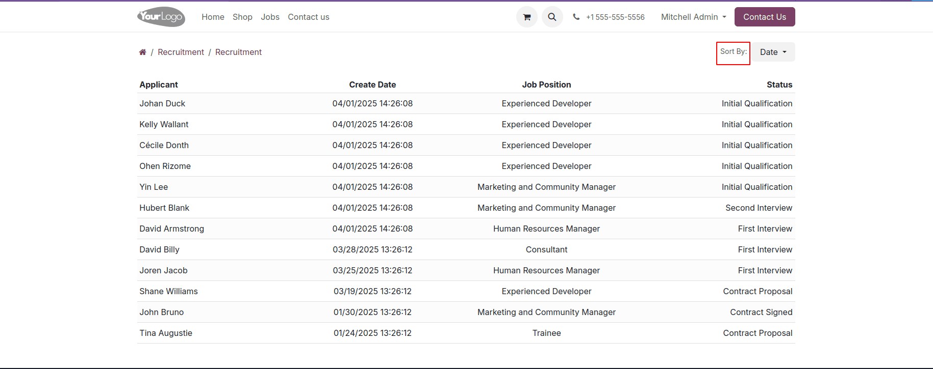 How to Add a Sort Option in Website Portal Odoo 18-cybrosys