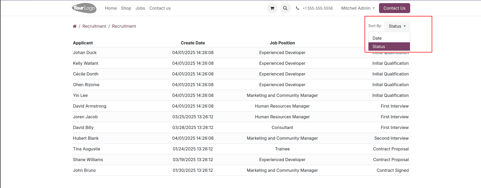 How to Add a Sort Option in Website Portal Odoo 18-cybrosys