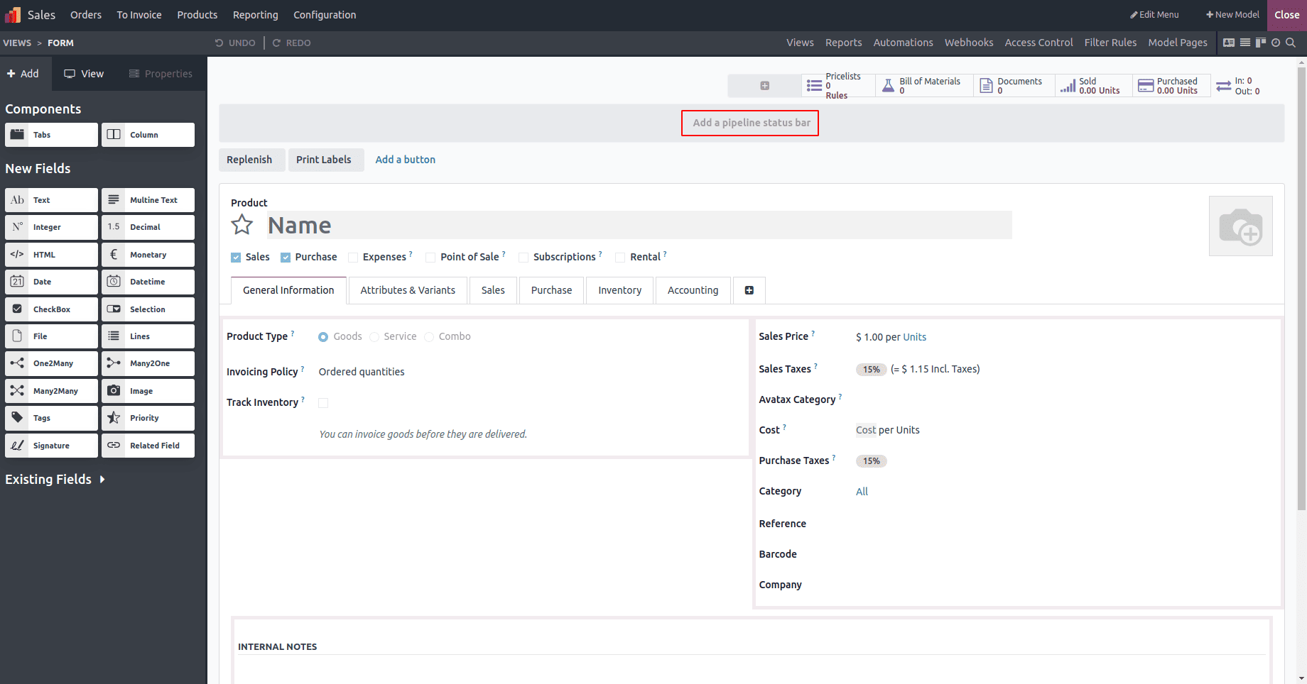 How to Add a Status Bar in Form View Using Odoo 18 Studio-cybrosys
