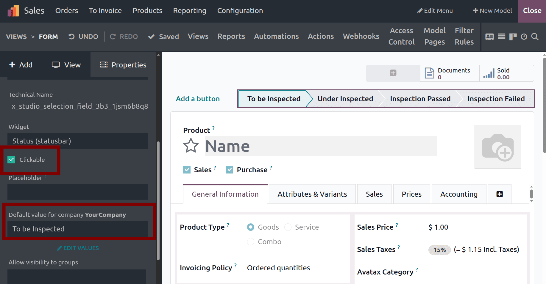 How to Add a Status Bar in Form View Using Odoo 19 Studio-cybrosys
