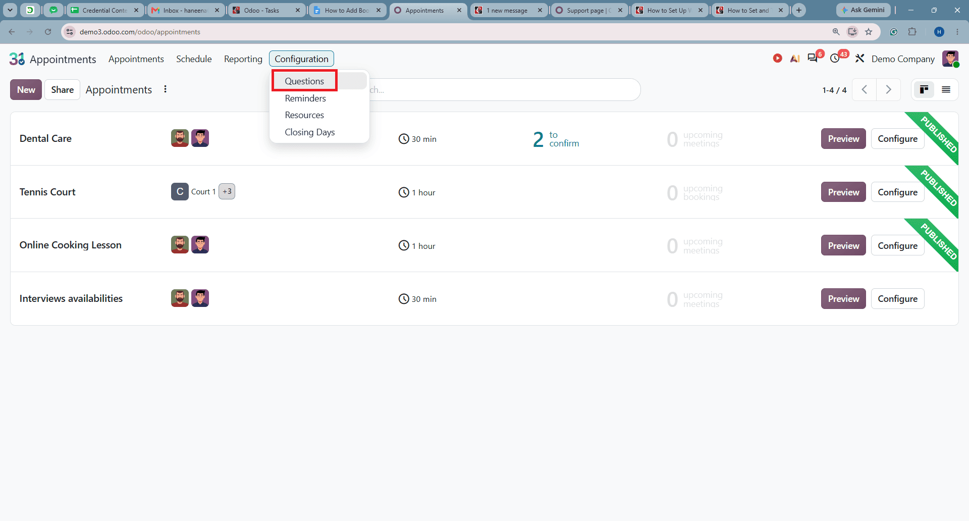 How to Add Booking Questions and Analyze Answers in Odoo 20 Appointments-cybrosys