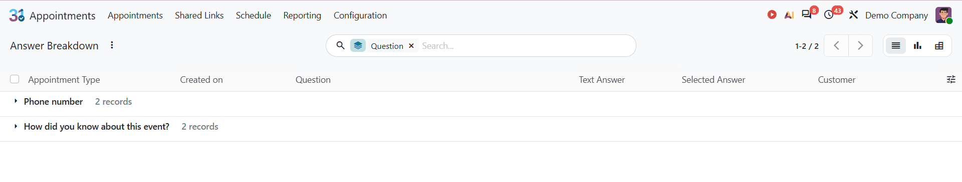 How to Add Booking Questions and Analyze Answers in Odoo 20 Appointments-cybrosys