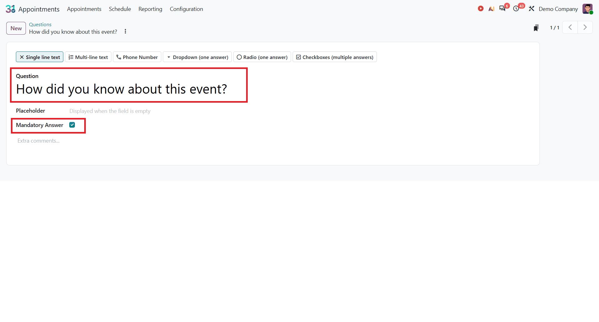 How to Add Booking Questions and Analyze Answers in Odoo 20 Appointments-cybrosys