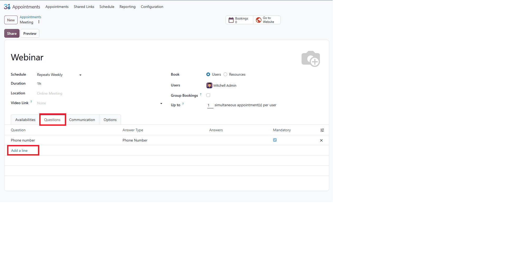 How to Add Booking Questions and Analyze Answers in Odoo 20 Appointments-cybrosys