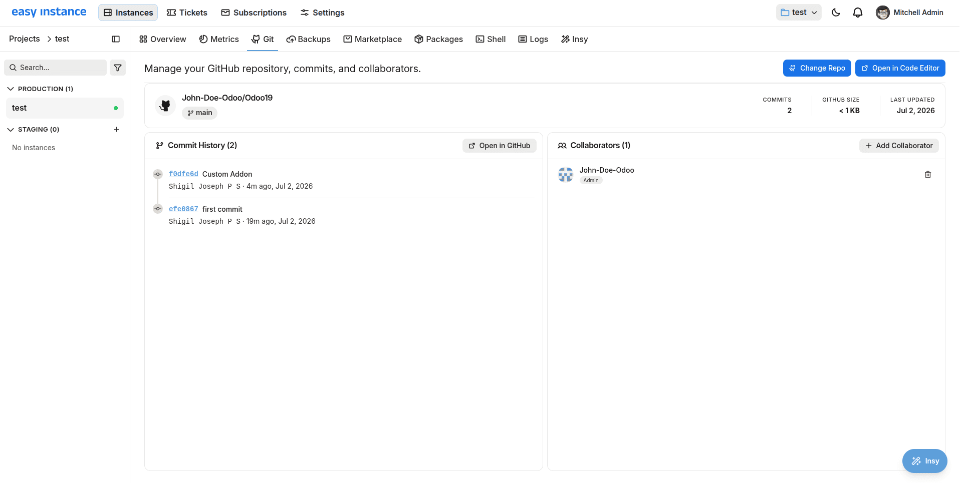 How to Add Custom Modules in Easy Instance-cybrosys