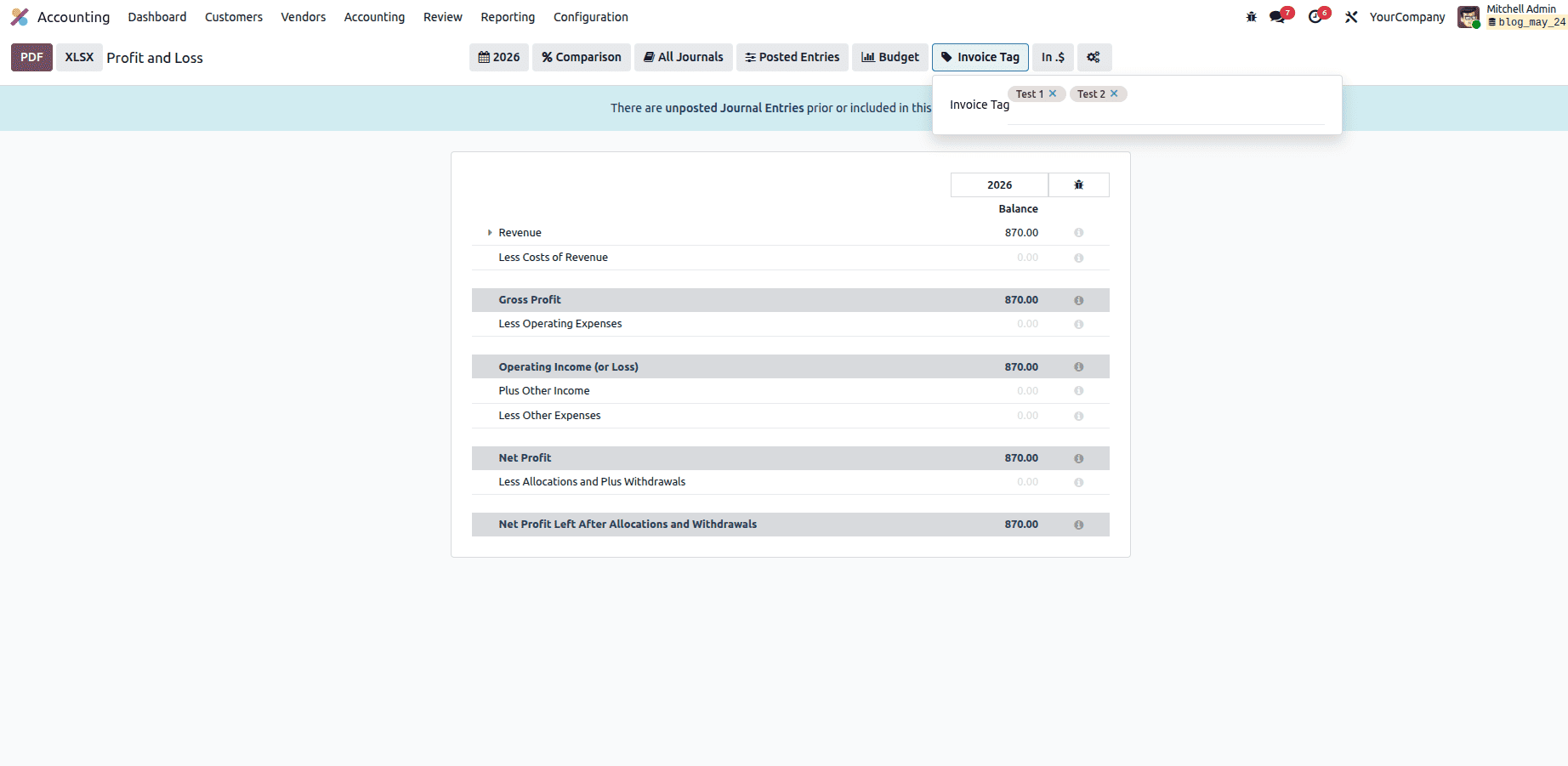 How to Add Filters in the Accounting Report Odoo 19-cybrosys