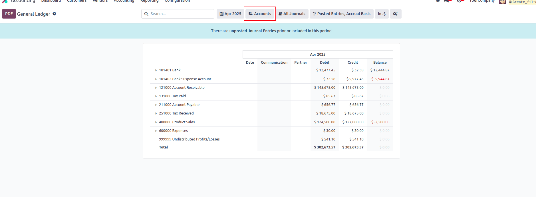 How to Add Filters to Accounting Reports in Odoo 18-cybrosys