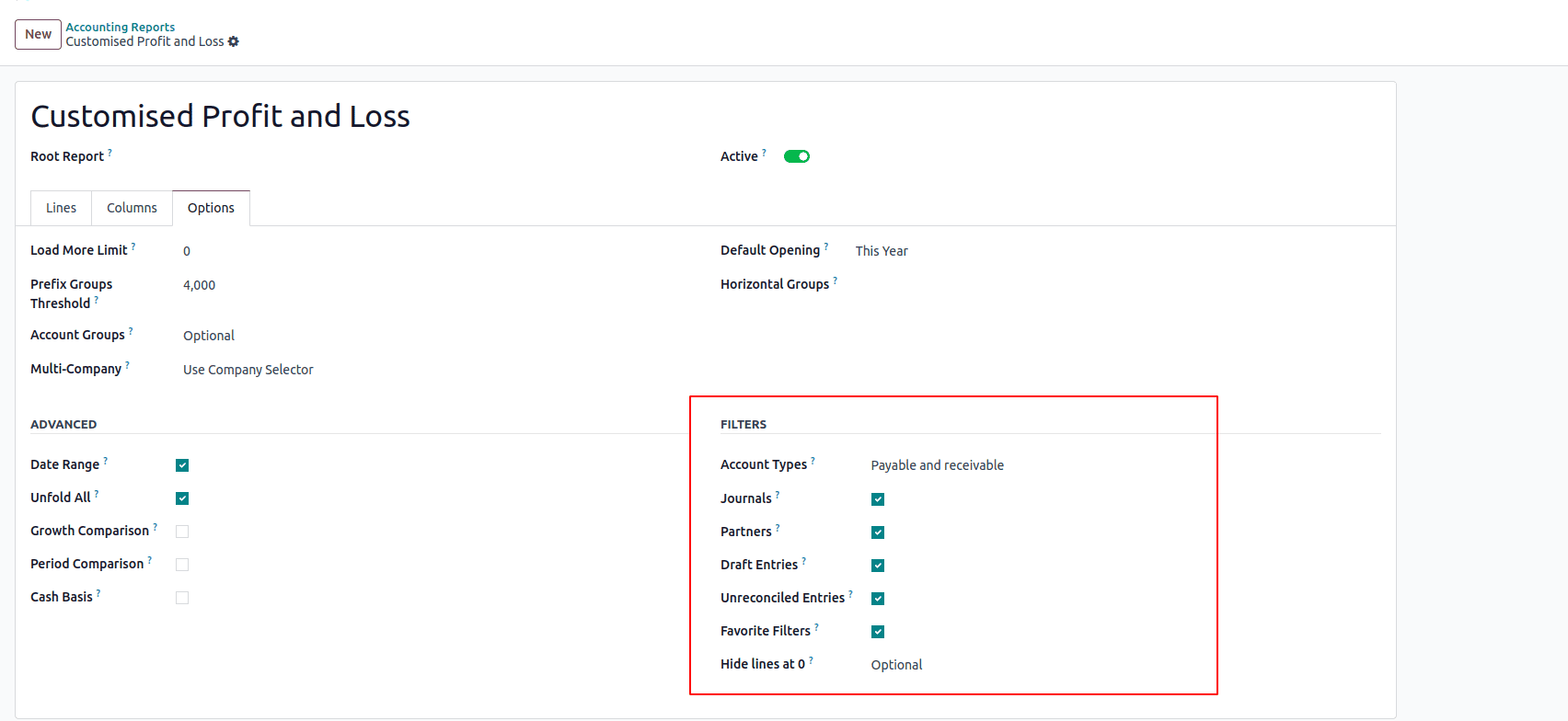 How to Add Financial Reports from UI in Odoo 18-cybrosys