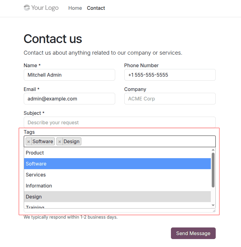 How to Add Many2Many Fields in Odoo20 Website Form-cybrosys