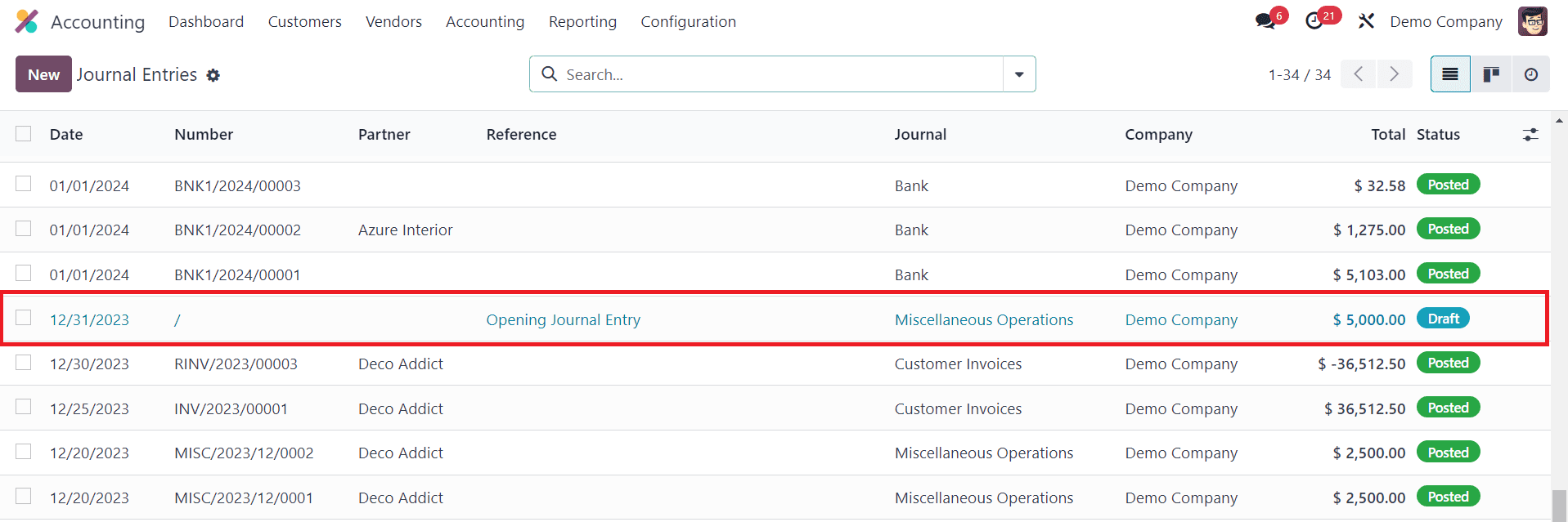 How to Add Opening Balance in Odoo 17 Accounting-cybrosys