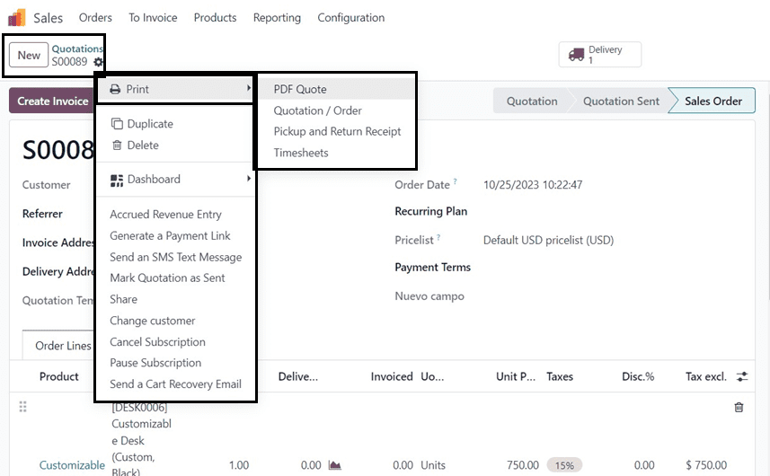 How to Add Sections, Notes, & Subtotals in a Quotation Using Odoo 17 Sales-cybrosys