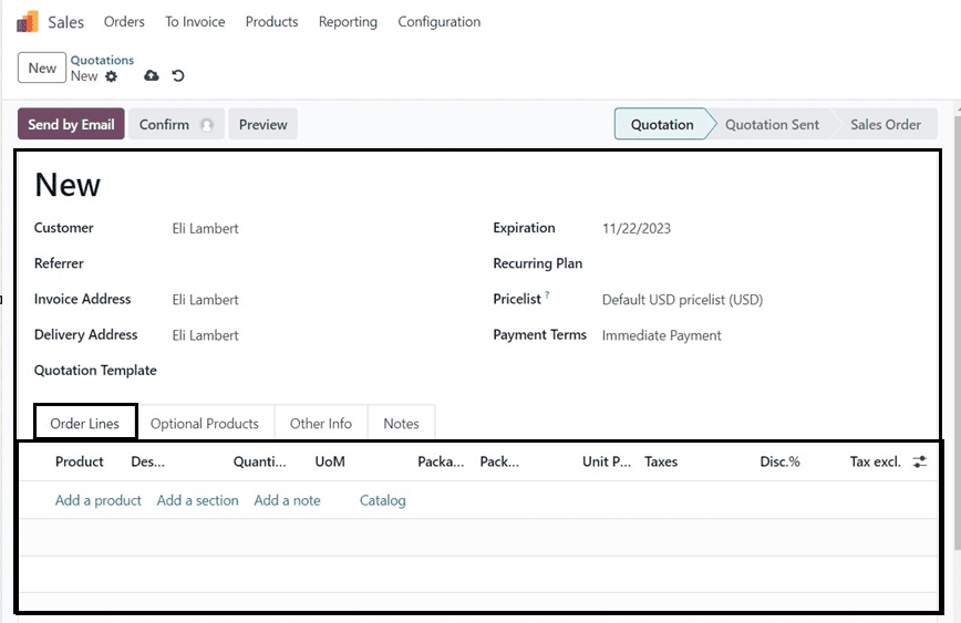 How to Add Sections, Notes, & Subtotals in a Quotation Using Odoo 17 Sales-cybrosys