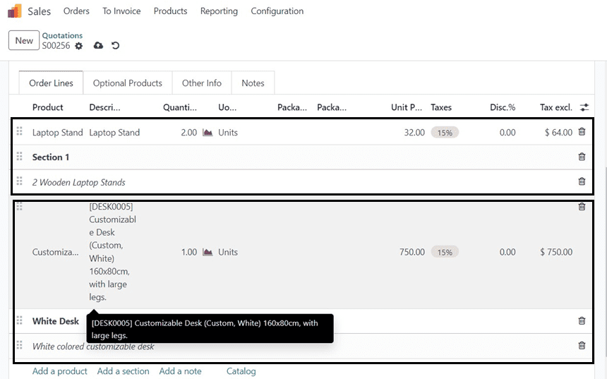 How to Add Sections, Notes, & Subtotals in a Quotation Using Odoo 17 Sales-cybrosys