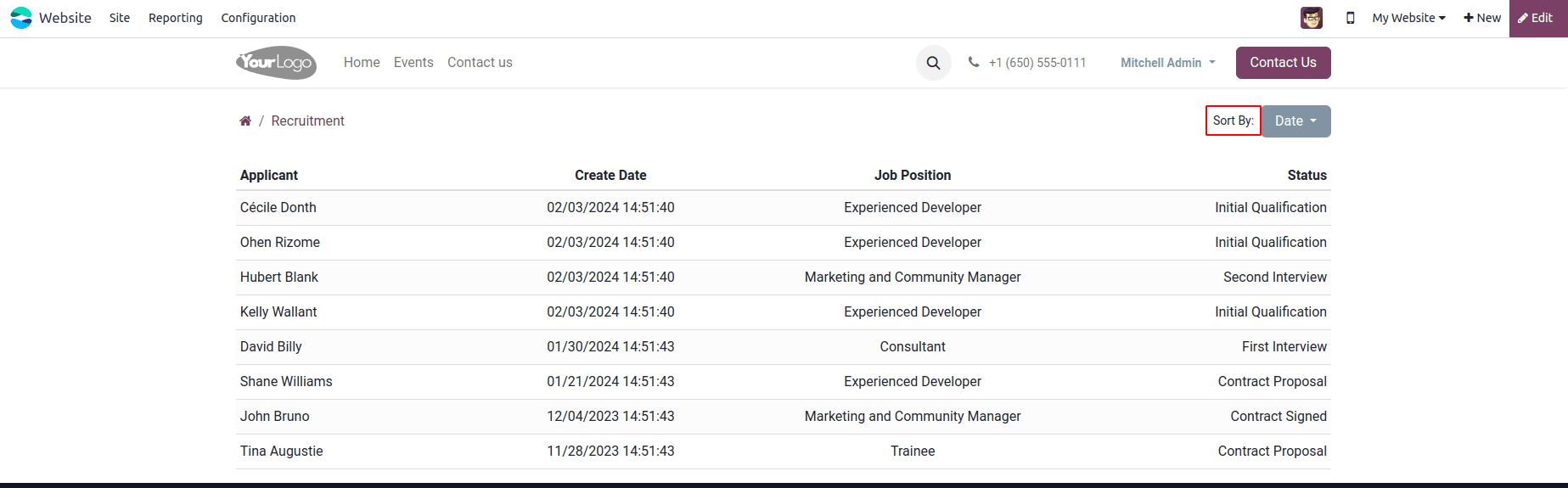 How to Add Sort Option in Website Portal Odoo 17-cybrosys