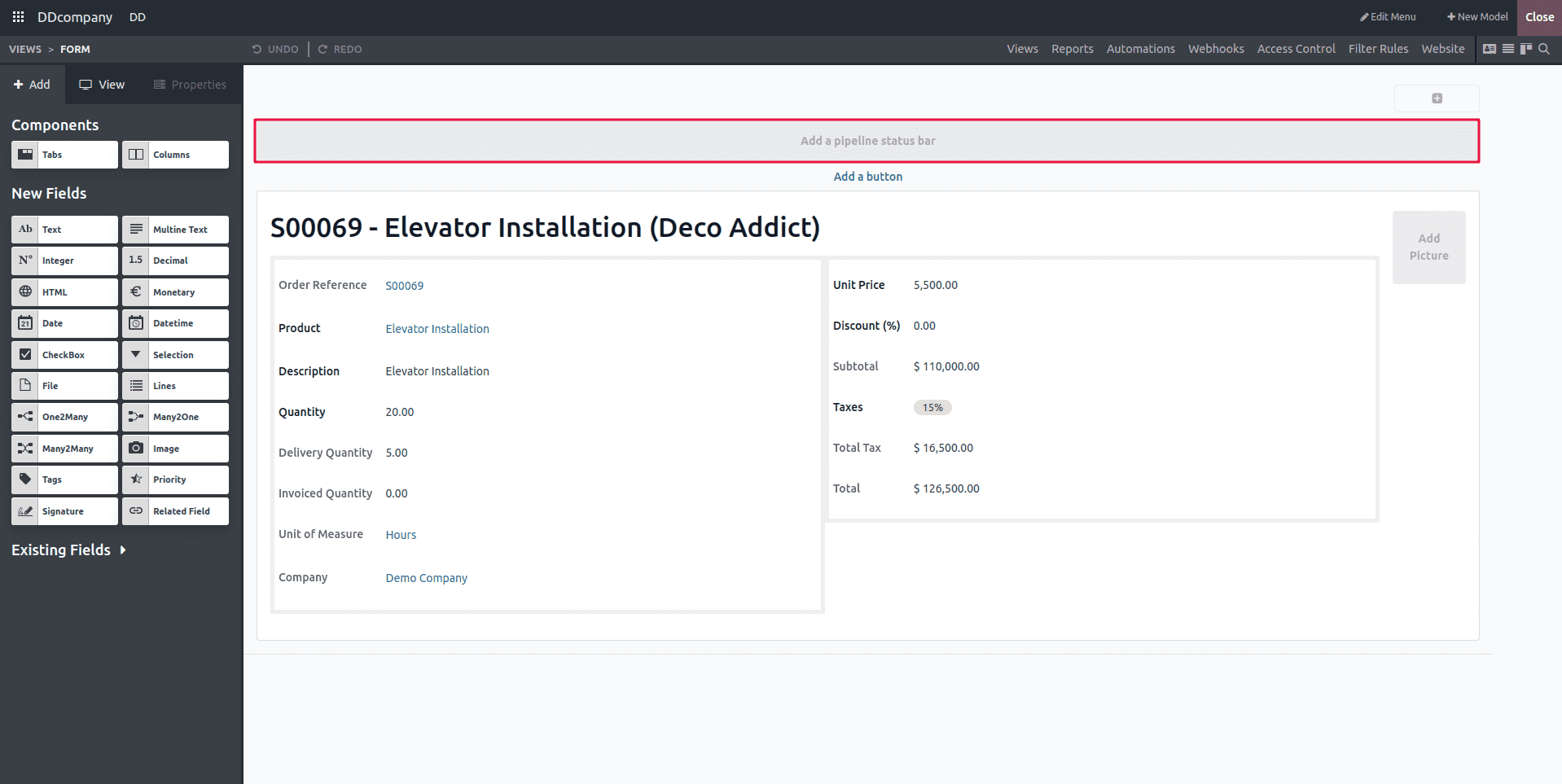 How to Add Status Bar in Form View Using Odoo 17 Studio-cybrosys