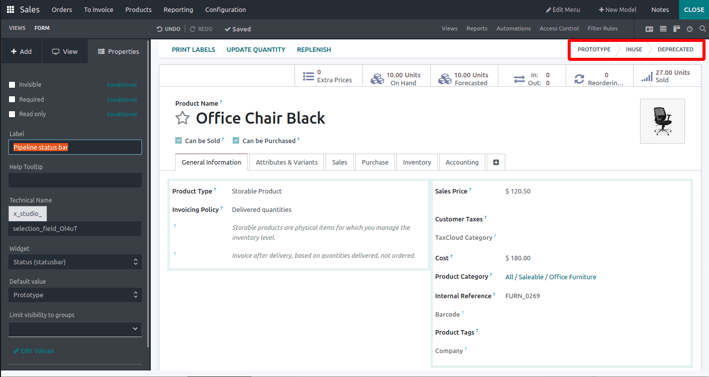 how-to-add-status-bar-in-product-form-view-using-odoo-16-studio-4-cybrosys