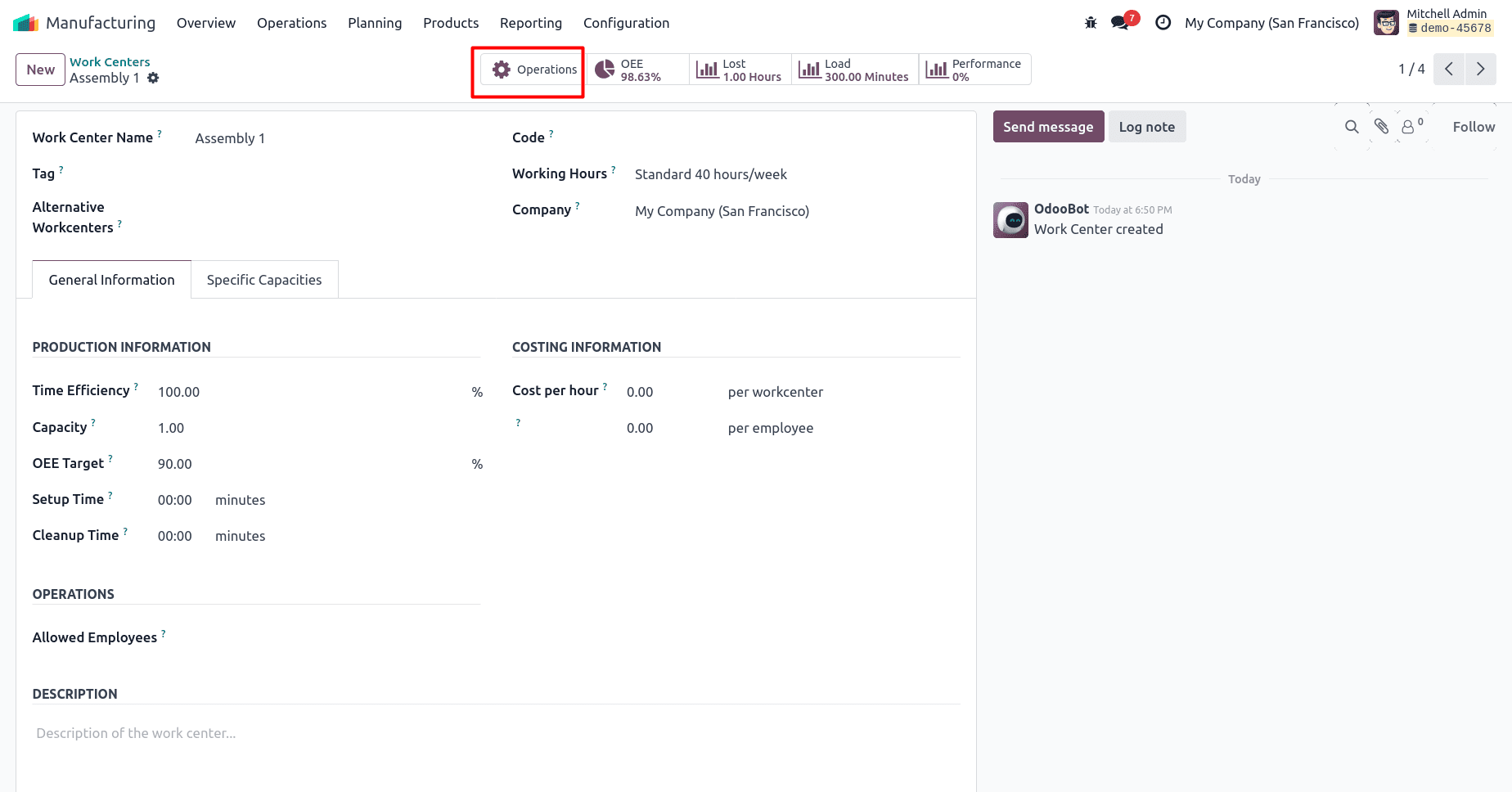 How to Analyze Workcenter Overall Equipment Effectiveness in Odoo 18-cybrosys