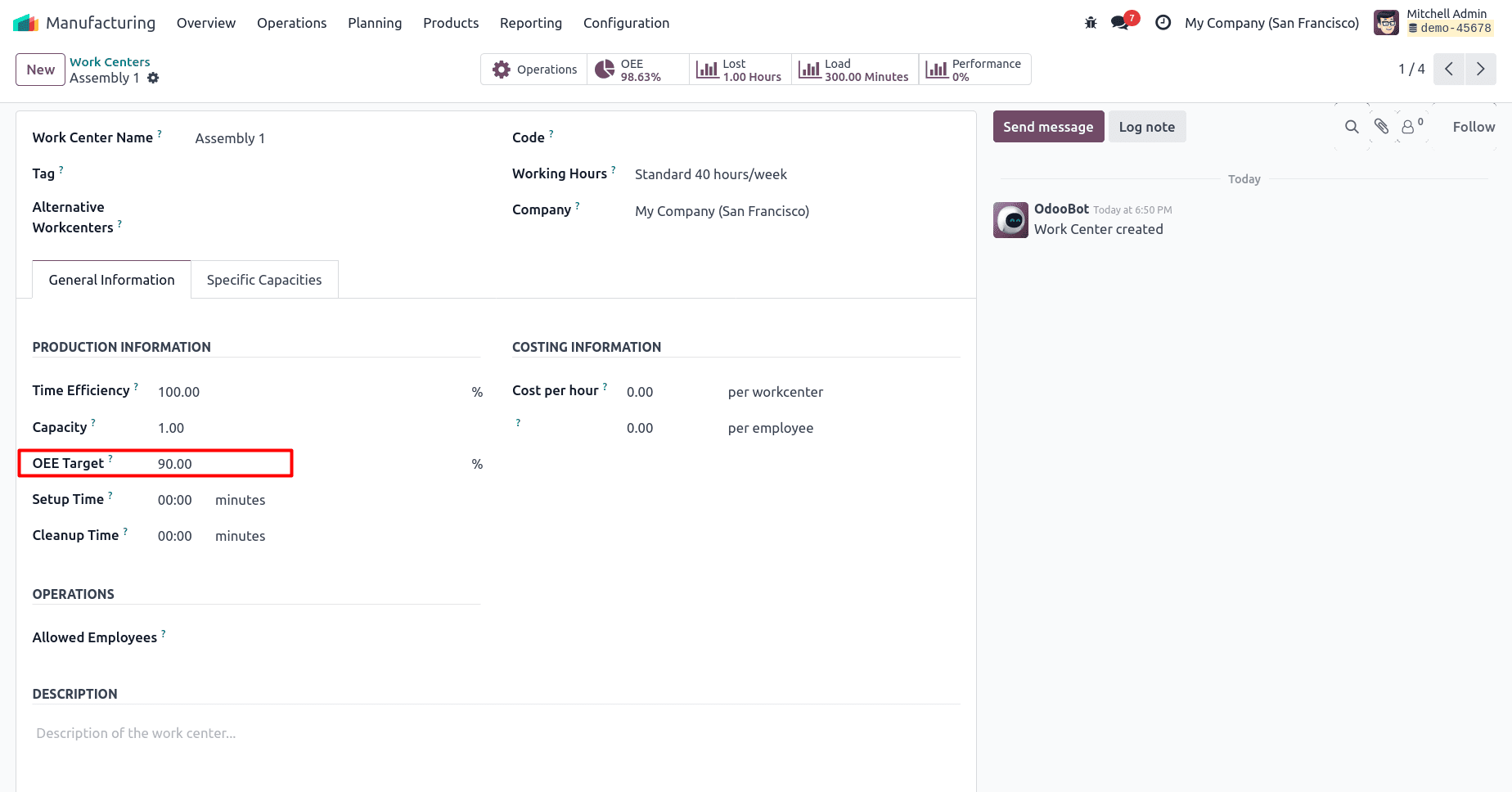 How to Analyze Workcenter Overall Equipment Effectiveness in Odoo 18-cybrosys