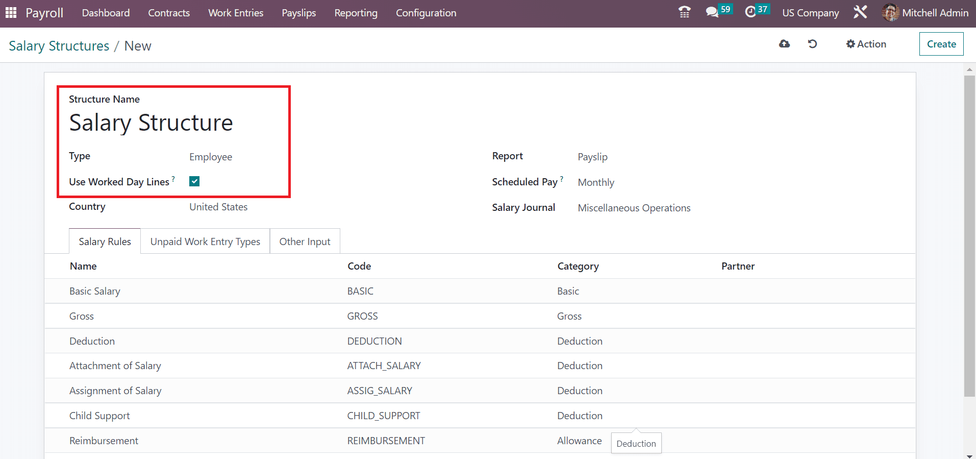 How to Apply Alabama(USA) Income Tax to the Payslip in Odoo 16-cybrosys