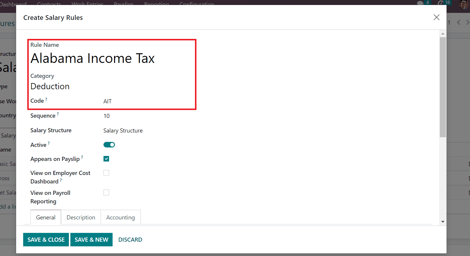 How to Apply Alabama(USA) Income Tax to the Payslip in Odoo 16-cybrosys