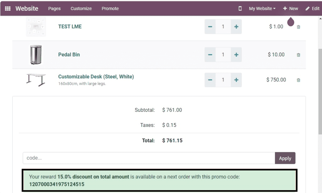 How to Apply Coupons & Promotions in Odoo 17 Website-cybrosys