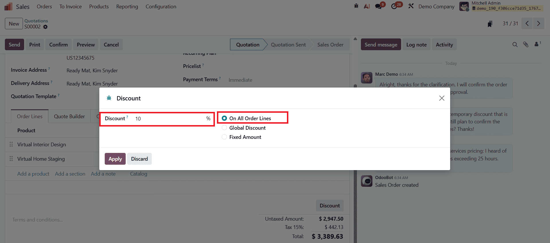How to Apply Discounts and Track Margins in Odoo 19 Sales-cybrosys