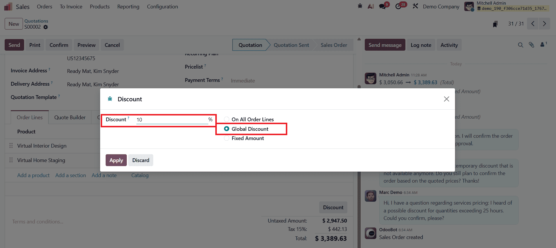 How to Apply Discounts and Track Margins in Odoo 19 Sales-cybrosys