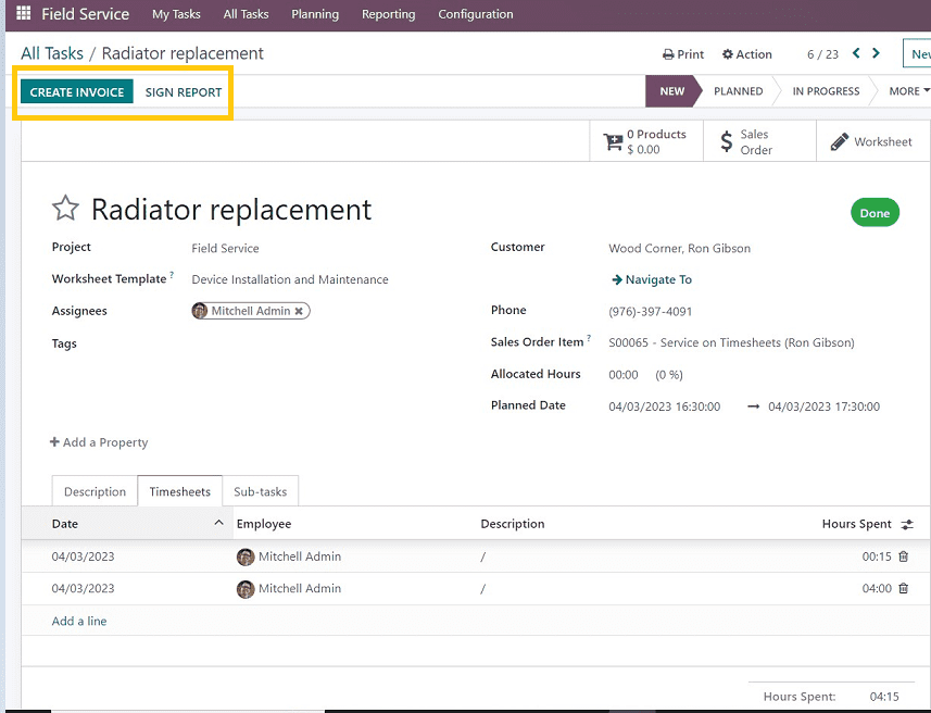 How to Assign A Task in Odoo 16 Field Services-cybrosys