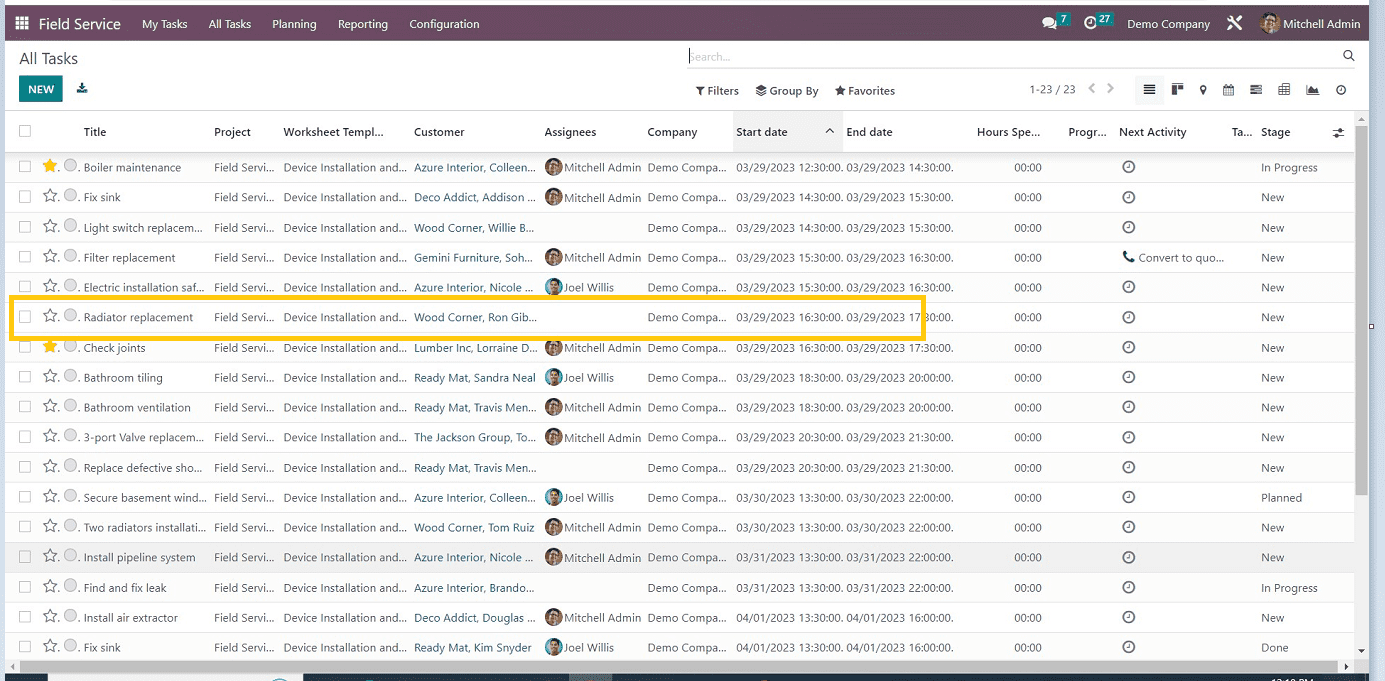 How to Assign A Task in Odoo 16 Field Services-cybrosys