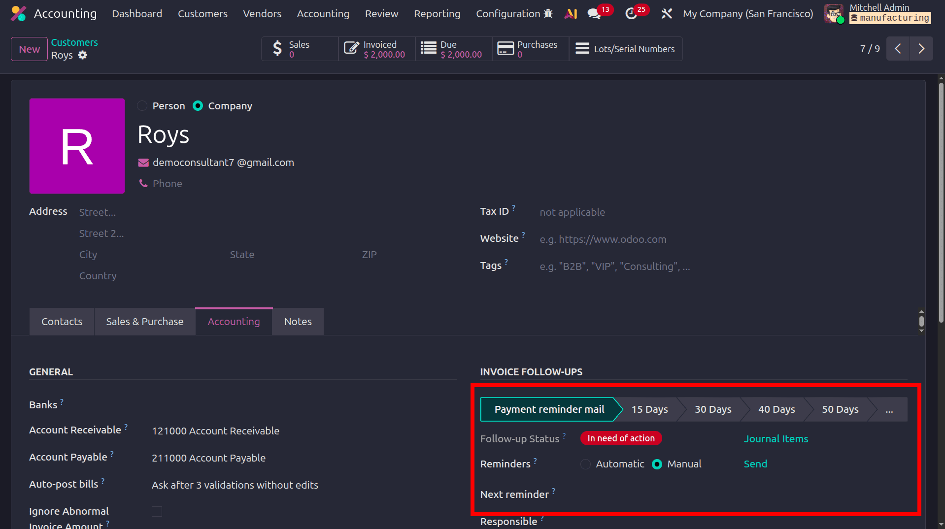 How to Automate Payment Reminders Using Follow-Up Levels in Odoo 19-cybrosys