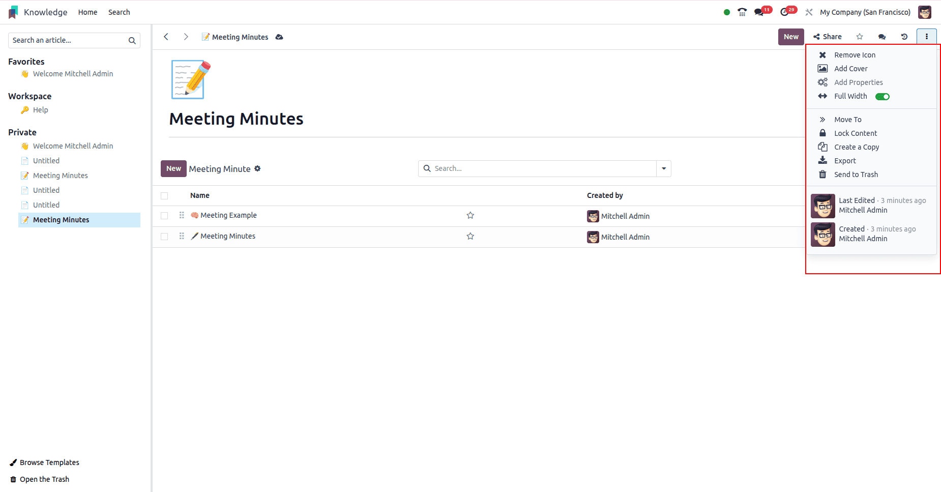 How to Browse and Load Templates in Odoo 18 Knowledge Module-cybrosys
