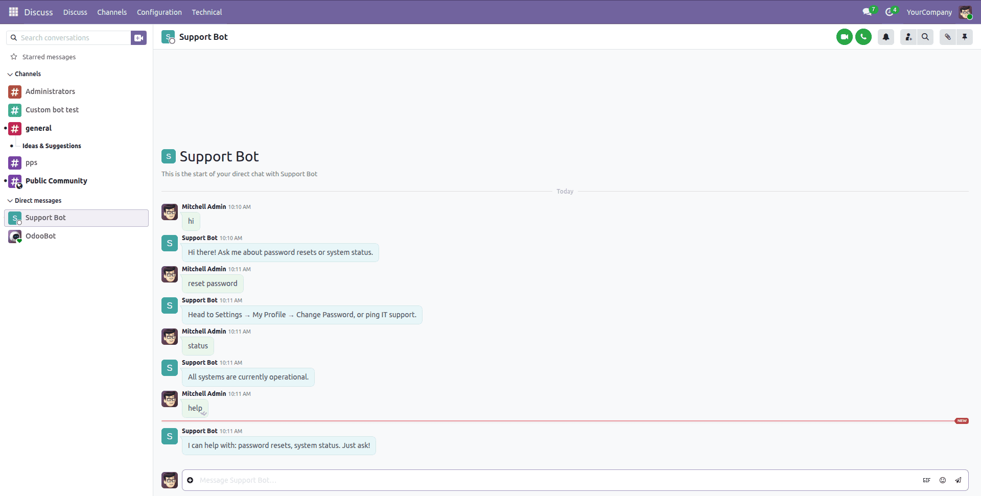 How to Build Custom Chatbots in Odoo 19 Discussion App-cybrosys
