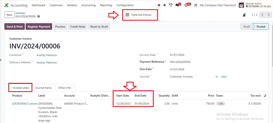 How to Calculate Deferred Income in Odoo 17 Accounting-cybrosys