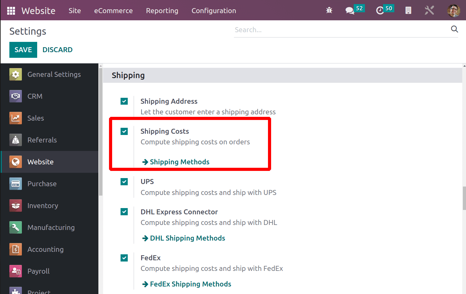 How to Calculate Shipping Charges for Online Sales Deliveries in Odoo 16 Website-cybrosys