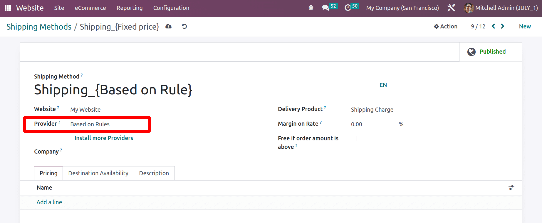 How to Calculate Shipping Charges for Online Sales Deliveries in Odoo 16 Website-cybrosys