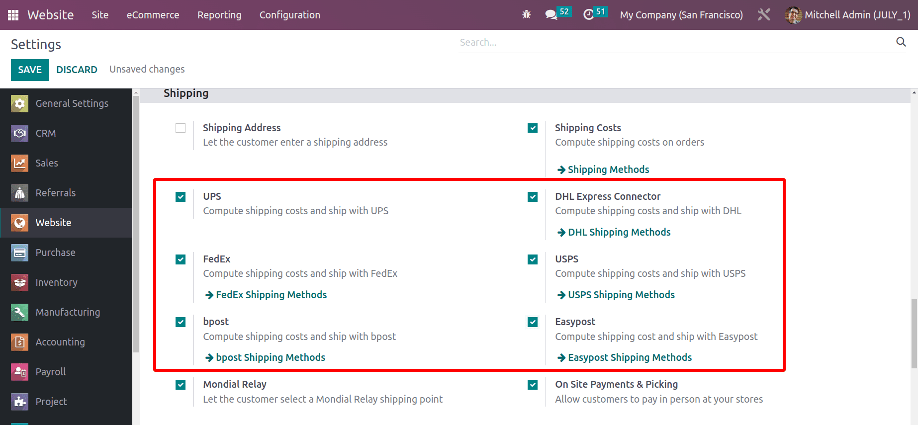 How to Calculate Shipping Charges for Online Sales Deliveries in Odoo 16 Website-cybrosys