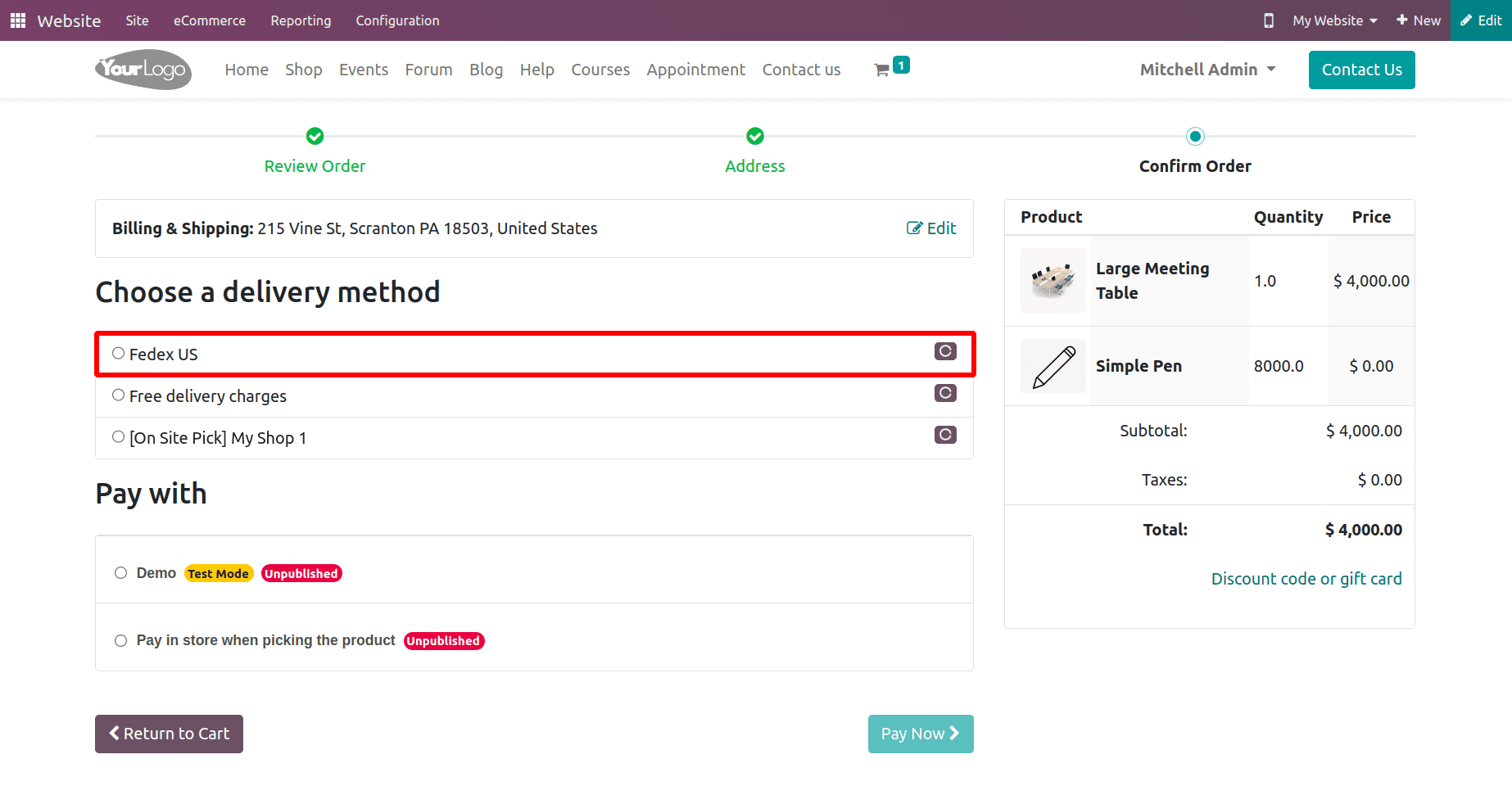 How to Calculate Shipping Charges for Online Sales Deliveries in Odoo 16 Website-cybrosys