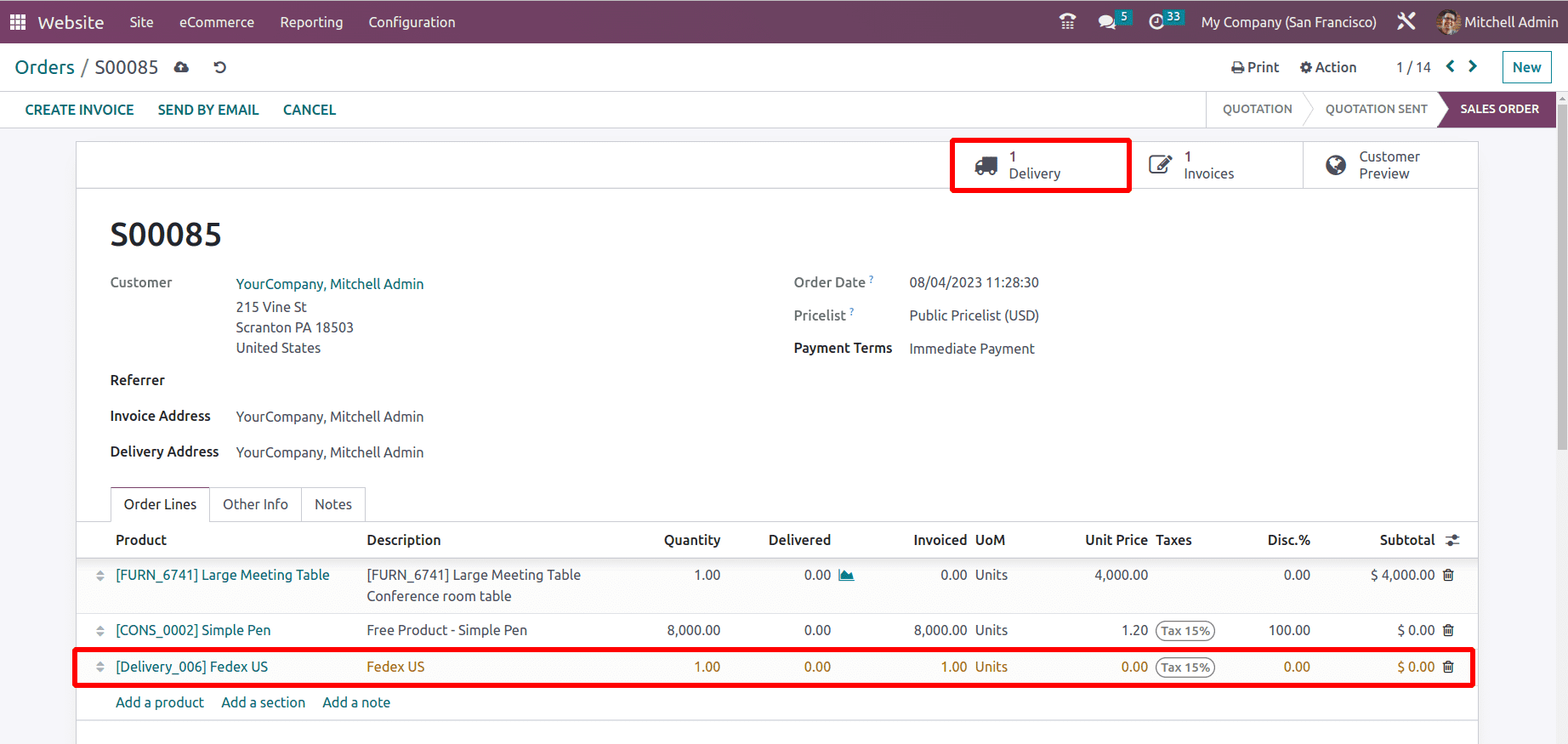 How to Calculate Shipping Charges for Online Sales Deliveries in Odoo 16 Website-cybrosys