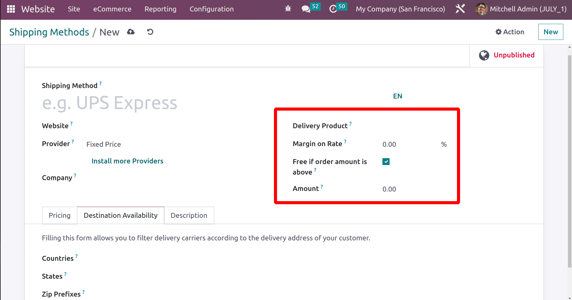 How to Calculate Shipping Charges for Online Sales Deliveries in Odoo 16 Website-cybrosys