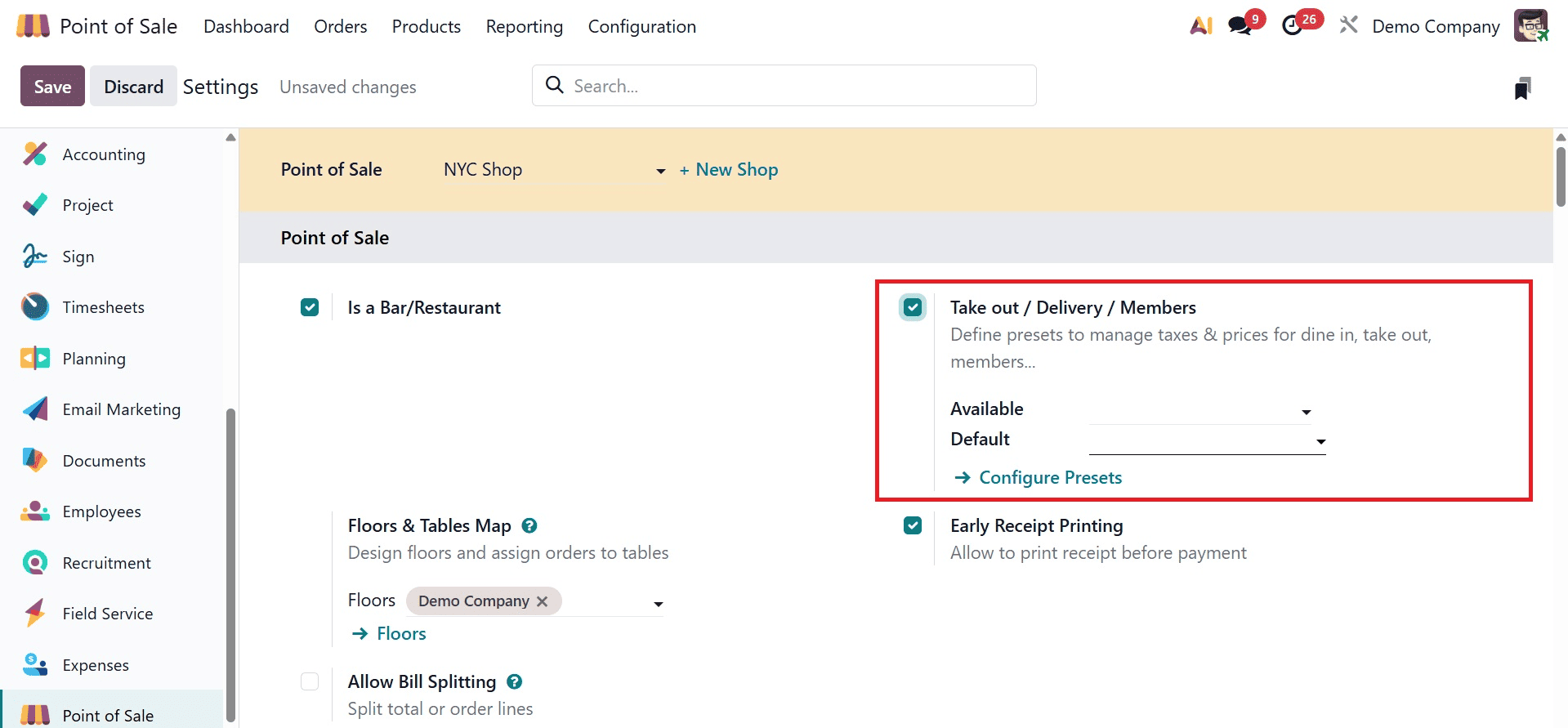 How to Configure a Bar and Restaurant in Odoo 19 POS-cybrosys